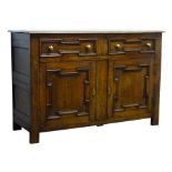 Charles II style oak dresser,