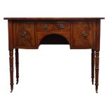 William lV mahogany bow front kneehole sideboard,