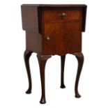 Queen Anne style walnut side cabinet,