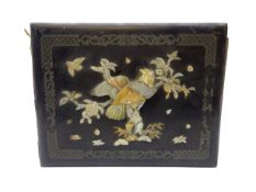 Early 20th century Japanese lacquer postcard album,