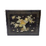 Early 20th century Japanese lacquer postcard album,