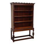 Small Edwardian mahogany open bookcase,