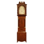 19th century rosewood cross banded and boxwood strung mahogany long case clock,