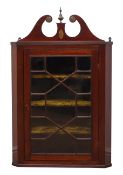 19th century mahogany corner cabinet,