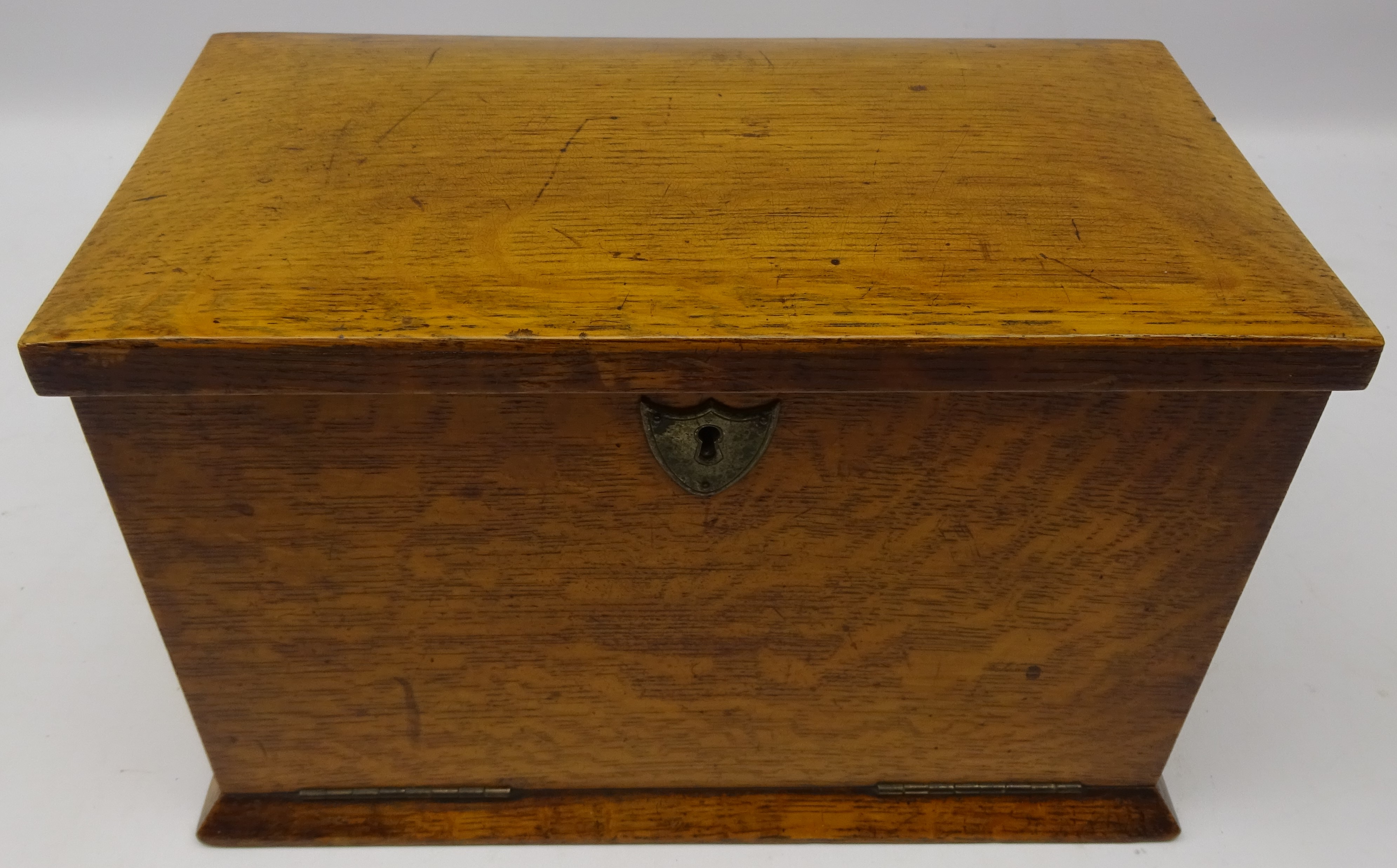 Edwardian oak writing and stationary box, - Image 2 of 7