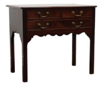 George lll mahogany lowboy, moulded top above two short and one long cockbeaded drawers,