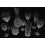 Suit of Stuart crystal Shaftesbury pattern glassware,