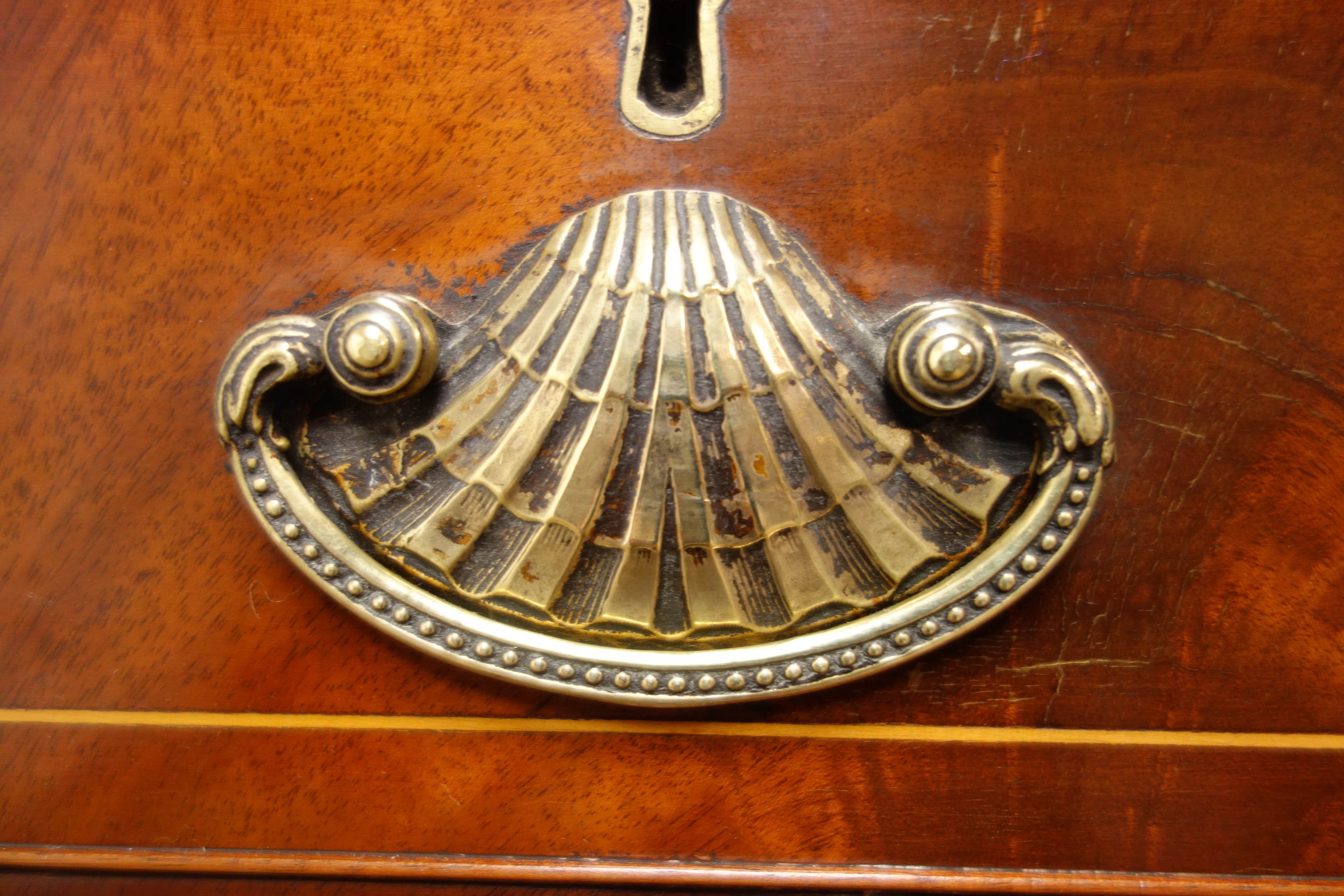 19th century inlaid mahogany bookcase on chest, - Image 7 of 14