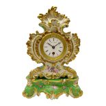 19th century porcelain clock on stand by Jacob Petit,
