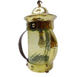 Arts and Crafts hammered brass dome top hall lantern,