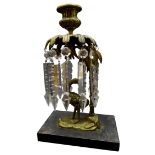19th century gilt metal lustre candlestick,