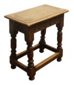 17th century style oak joint stool,