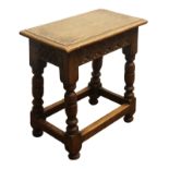 17th century style oak joint stool,