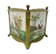 Late Victorian brass tiled planter,