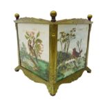 Late Victorian brass tiled planter,