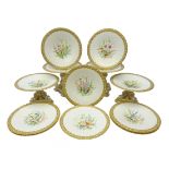 Late Victorian porcelain dessert service, probably Graingers Worcester,