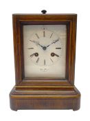 19th century inlaid rosewood mantel clock,