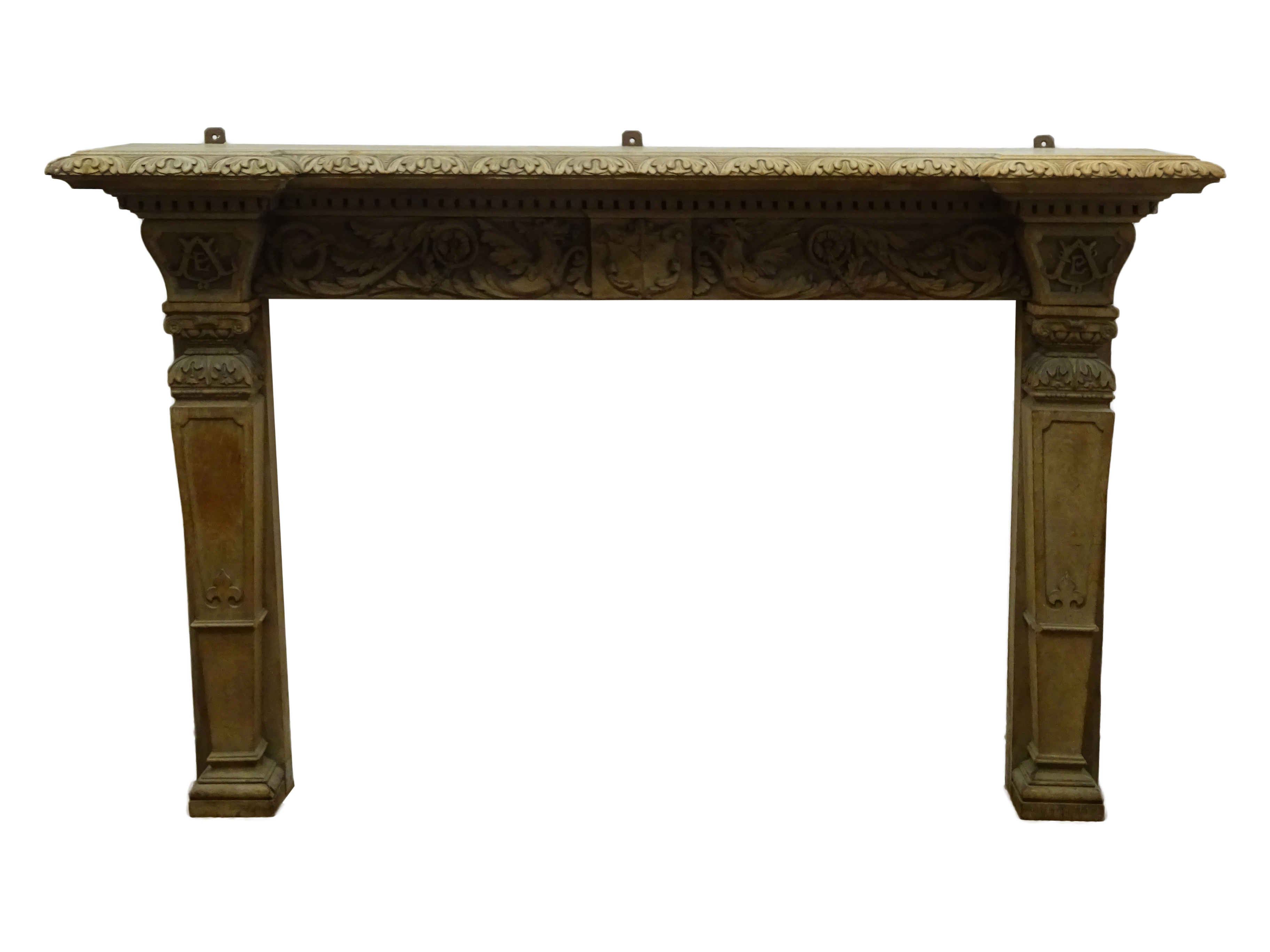 Victorian stripped oak fire surround, - Image 2 of 10