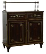 Regency painted simulated rosewood chiffonier,