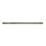Edwardian silver square section 12'' ruler, the pull-out ends to hold pencils by Jordan & Raybould,