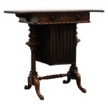 Late Regency mahogany work table,