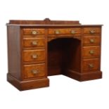 Victorian Pollard oak kneehole desk,