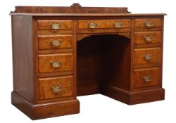 Victorian Pollard oak kneehole desk,