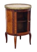 Early 20th century French kingwood and rosewood cylindrical cabinet,