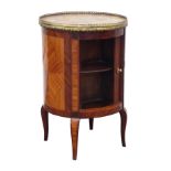 Early 20th century French kingwood and rosewood cylindrical cabinet,