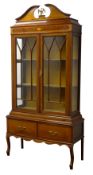 Edwardian satinwood banded display cabinet,
