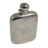 Silver Hip Flask engraved with R.G.