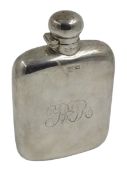 Silver Hip Flask engraved with R.G.