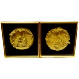 Pair of relief moulded circular plaques after Pierre Alexandre Schoenewerk (French 1820-1885);