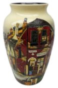 Very large Moorcroft limited edition vase decorated in the Back to Back pattern by Paul Hilditch,