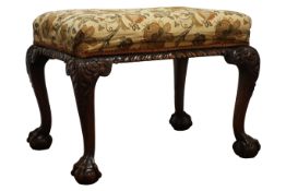 George lll style walnut rectangular stool,