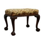 George lll style walnut rectangular stool,