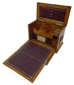 Edwardian oak writing and stationary box,