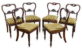 Set six Regency rosewood dining chairs,