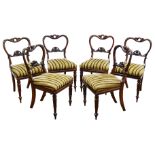 Set six Regency rosewood dining chairs,