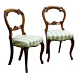 Pair of Victorian walnut salon chairs,