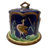 Victorian Majolica cheese dome on circular stand,