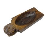 18th/ 19th century elm rectangular mould, carved with stylized wheat sheaf,