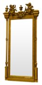 Large 20th century Adam style pier glass mirror,