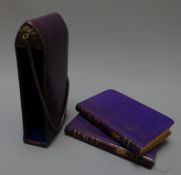 Edwardian Book of Common Prayer & Hymns Ancient and Modern, pub London, purple calf gilt,