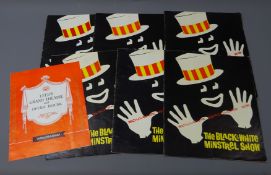 Six 1960's Souvenir Brochures for The Black & White Minstrels including two multi signed by The
