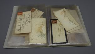 Forty Queen Victoria penny reds on covers/entires including imperf and perfs stars and plates,