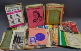 Quantity of sheet music, early 20th century to 1960s/70s, including Beatles, Cliff Richard,
