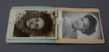 Autograph album dated 1956 with signatures of various entertainers etc including Leslie Crowther,