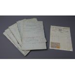 Quantity of disbound early 20th century ledger leaves for Tonks and Sons Scarborough dated 1924 and