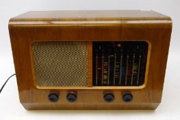 Vintage PYE valve radio in walnut case,